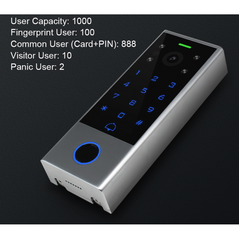 Access Control Touch Keypad and IP Video Door Phone Waterproof with Fingerprint Tuya Compatible